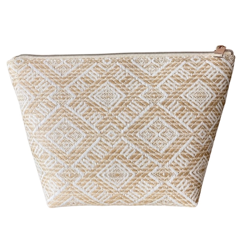 Stephanie Johnson Tan & Cream Laura Woven Cosmetic Bag